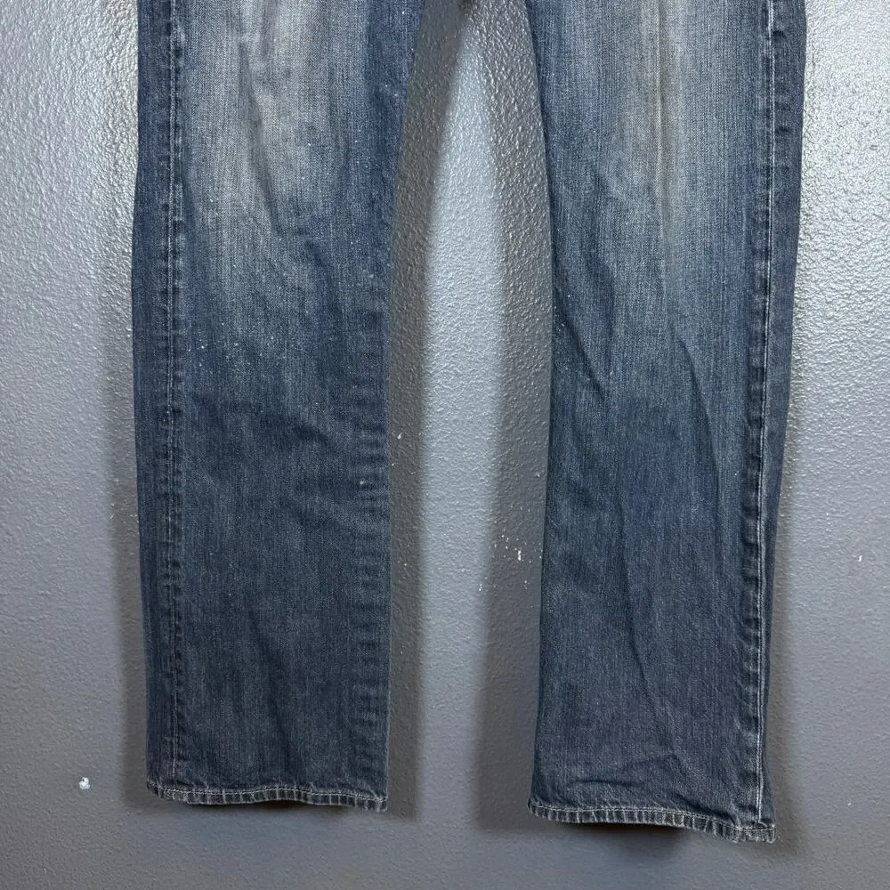 True Religion 35/32 men’s blue denim jeans baggy distressed pants